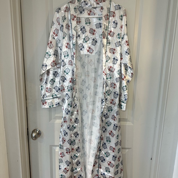 Kathryn Satin Alarm Clock Tie Robe, size Small - Picture 3 of 9